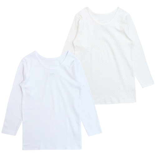 【２枚組】綿素材スムース８分袖Ｔシャツインナー【子供・ジュニア肌着】