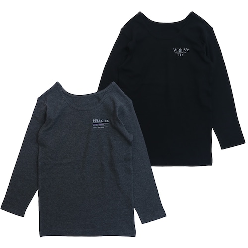 【２枚組】綿素材スムース８分袖Ｔシャツインナー【子供・ジュニア肌着】