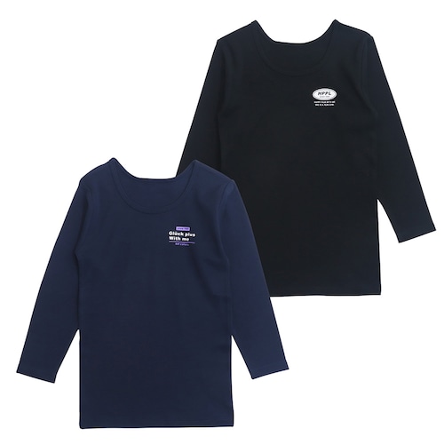 【２枚組】綿素材スムース８分袖Ｔシャツインナー【子供・ジュニア肌着】