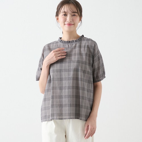 フリル襟ブラウス