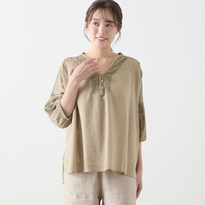 【ベルメゾン】レース切替えブラウス