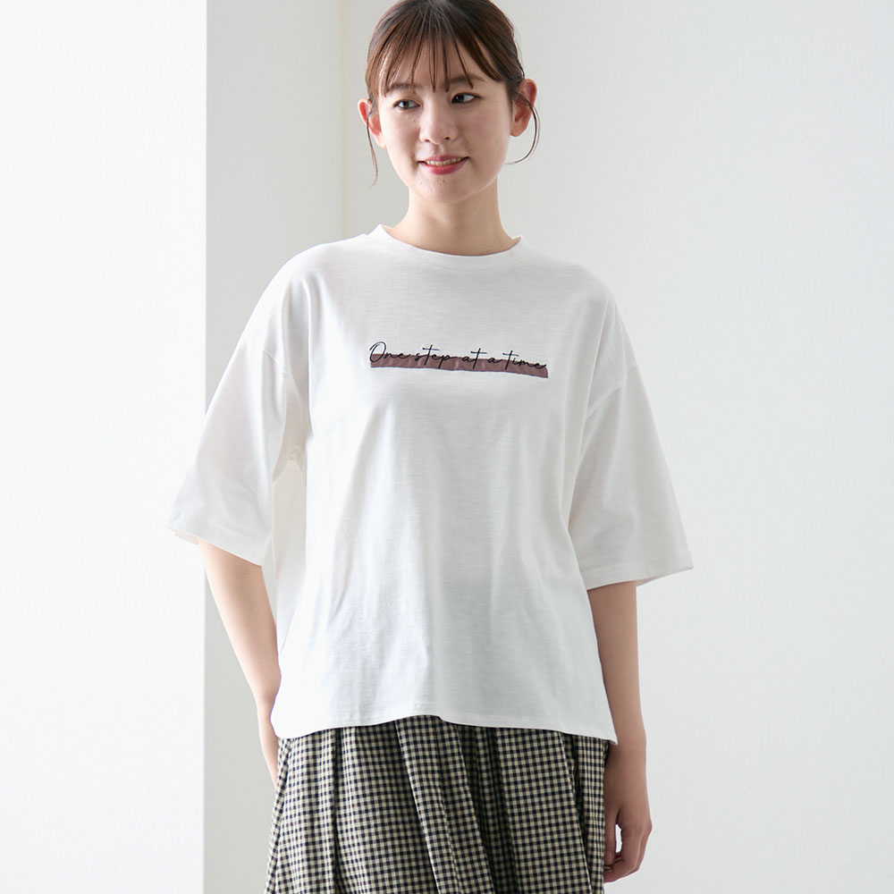 【ベルメゾン】ラウンドロゴTシャツ 【ベルメゾン】ラウンドロゴTシャツ