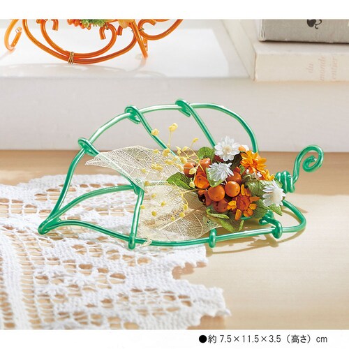 【クリアランス】【1回のみお届け】[グリーン] ワイヤーワークを楽しむフラワーアレンジ手作りキット