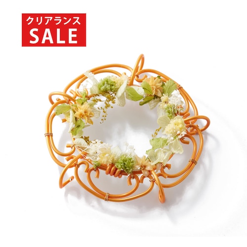 【クリアランス】【1回のみお届け】[オレンジ] ワイヤーワークを楽しむフラワーアレンジ手作りキット