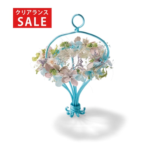 【クリアランス】【1回のみお届け】[ブルー] ワイヤーワークを楽しむフラワーアレンジ手作りキット