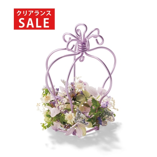 【クリアランス】【1回のみお届け】[パープル] ワイヤーワークを楽しむフラワーアレンジ手作りキット