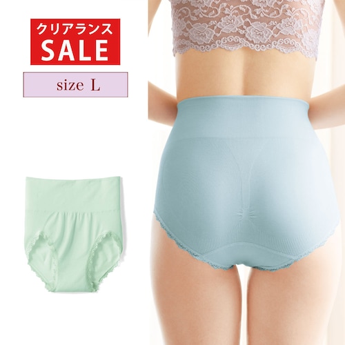 【クリアランス】【1回のみお届け】[ペールグリーン][Lサイズ] ソフトフィット成型ショーツ