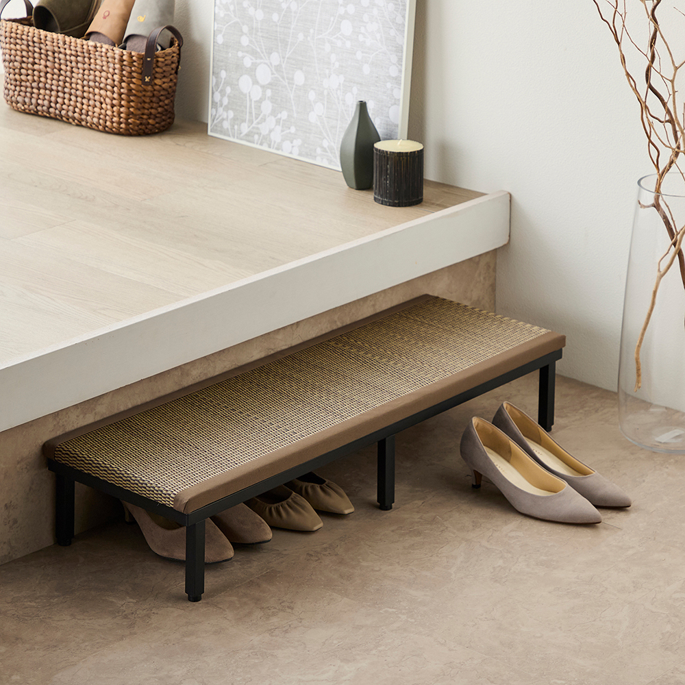 【ベルメゾン】い草・樹脂畳天板が選べるスチール脚玄関踏み台 【木目調天板も!】