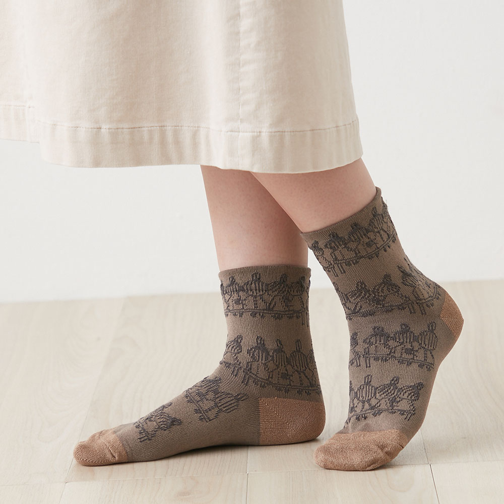 【ムーミン/MOOMIN】2足組クルー丈ソックス「ムーミン」