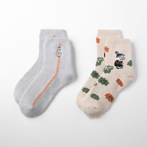 2足組クルー丈パイルソックス「ムーミン」