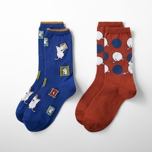 【ムーミン/MOOMIN】2足組クルー丈ソックス「ムーミン」