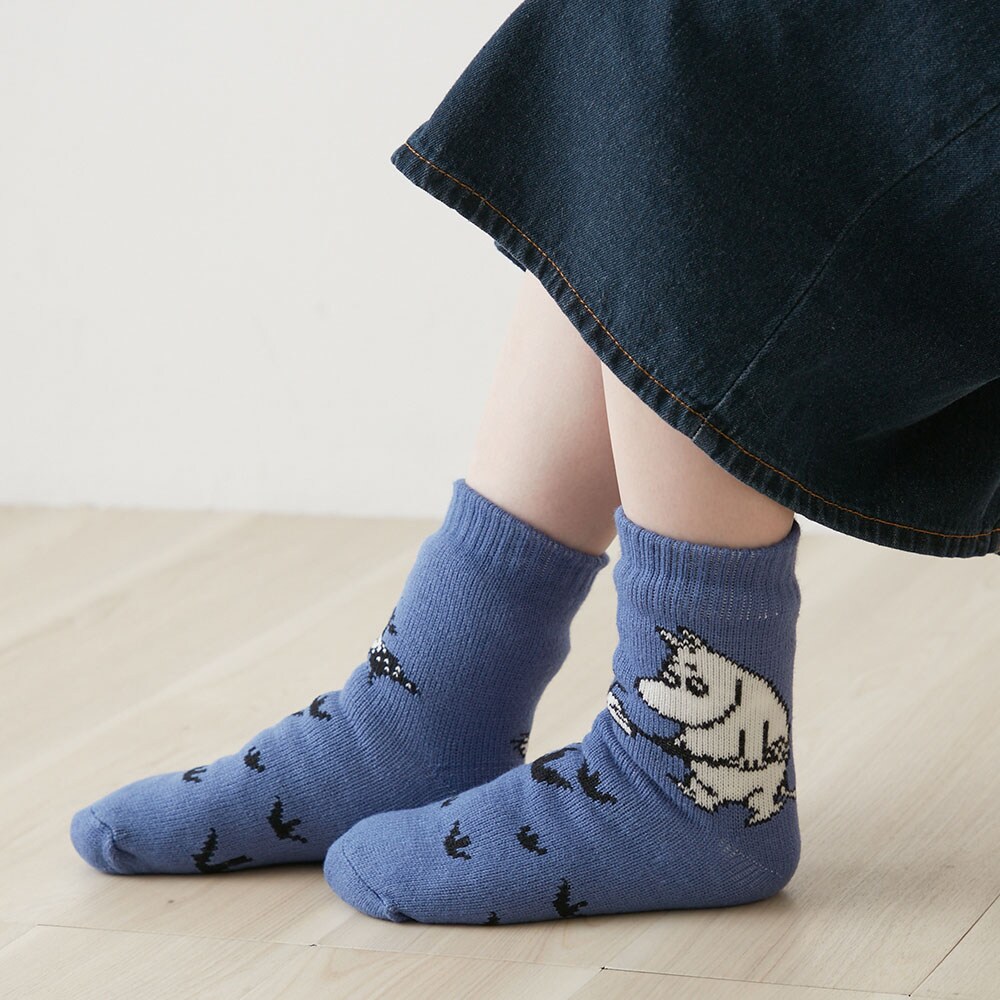 【ムーミン/MOOMIN】ボア二重編みソックス「ムーミン」