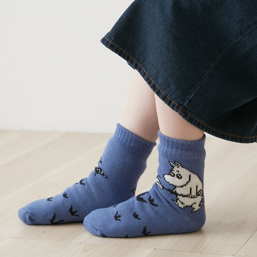 【ムーミン/MOOMIN】ボア二重編みソックス「ムーミン」