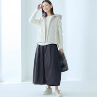 モデル身長172cm／M※写真は撮影用のため総丈+6cmになります。