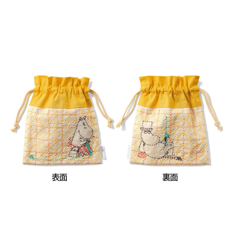 巾着 ムーミンパパ＆ムーミンママ●約20×18cm(ひも含まず)