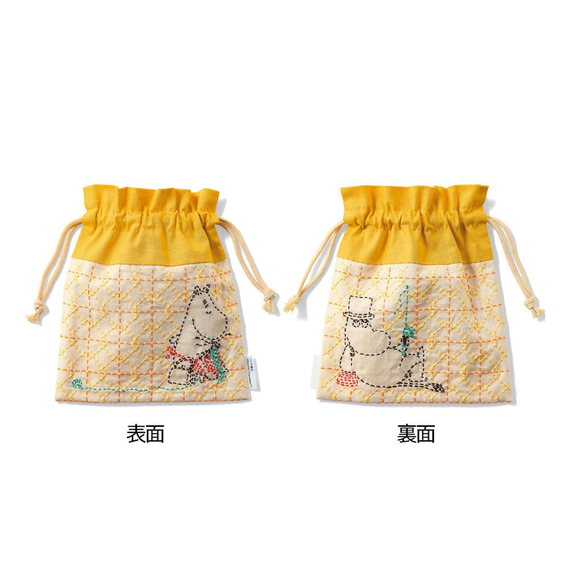 巾着 ムーミンパパ＆ムーミンママ●約20×18cm(ひも含まず)