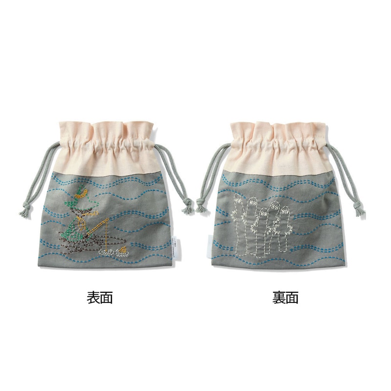 巾着 スナフキン＆ニョロニョロ●約20×18cm(ひも含まず)