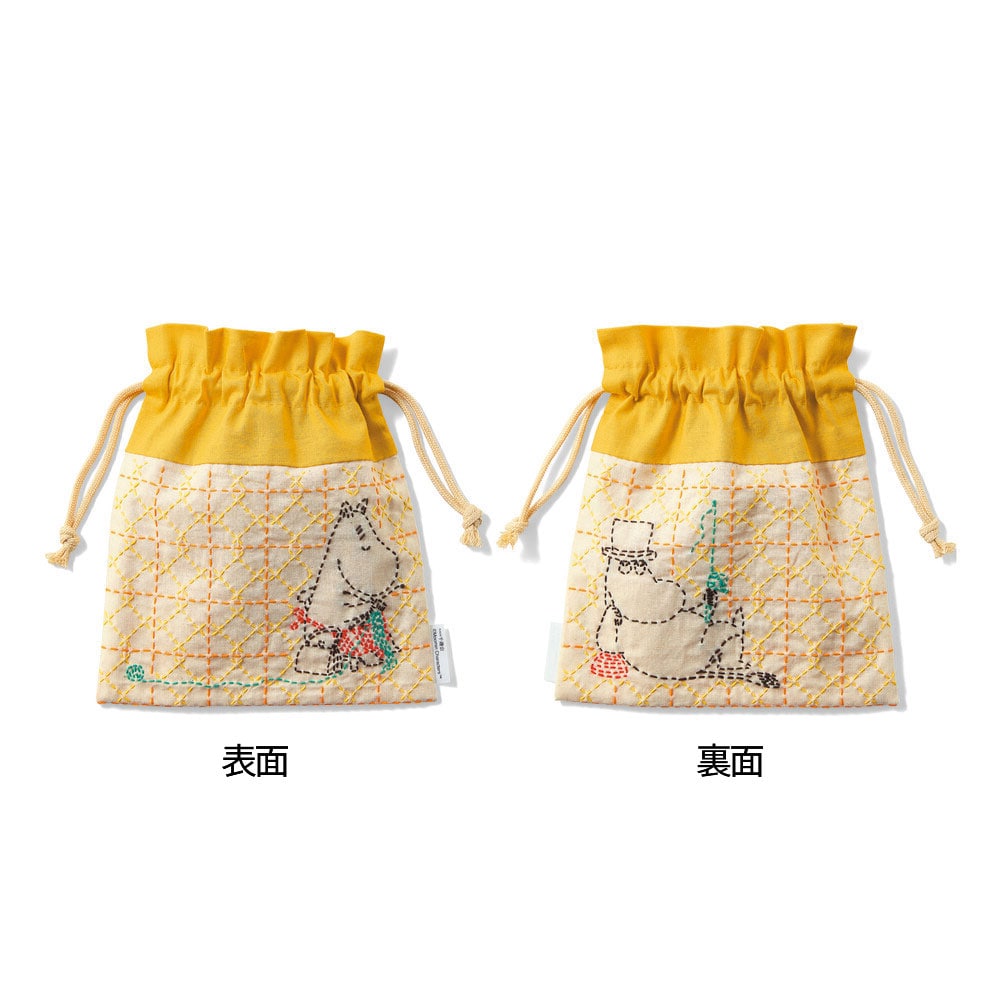 巾着 ムーミンパパ＆ムーミンママ●約20×18cm(ひも含まず)