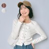 【パペル ラピス/Papel lapiz】レースアップ綿混リブプルオーバー 【子供服 長袖】