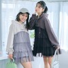 【パペル ラピス/Papel lapiz】チュールレイヤード風フーディミニワンピース 【子供服 長袖】