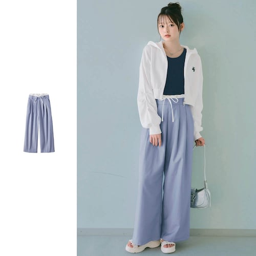 ダブルウエストレイヤード風タックルーズパンツ(ウエスト調節可) 【子供ズボン】