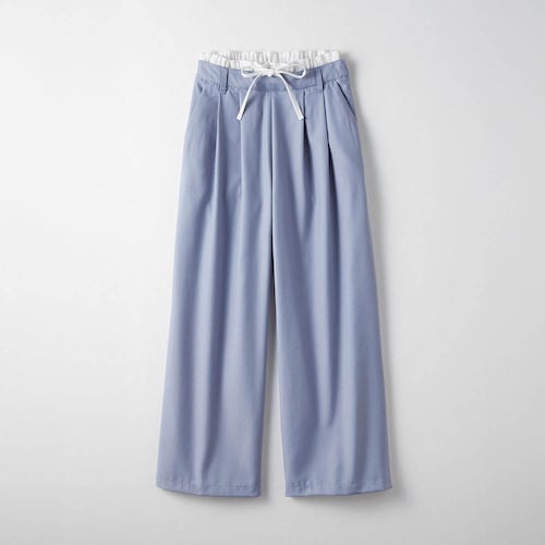 ダブルウエストレイヤード風タックルーズパンツ(ウエスト調節可) 【子供ズボン】