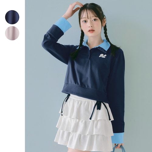 ダブルカラープルオーバー 【子供服 長袖】