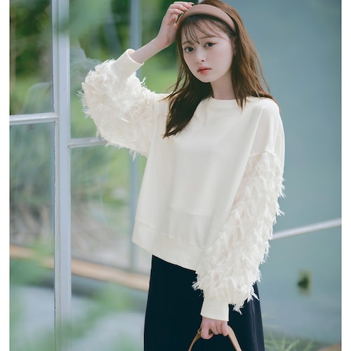 袖フリンジ切替えプルオーバー 【子供服 長袖】