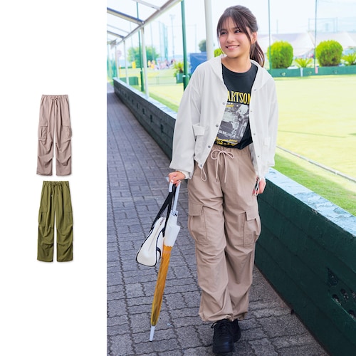ナイロンパラシュートカーゴパンツ(ウエスト調節可) 【子供ズボン】