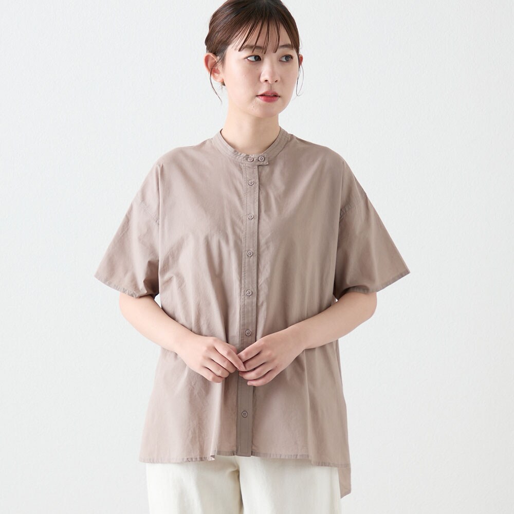 【ベルメゾン】無地チュニック5分袖ブラウス