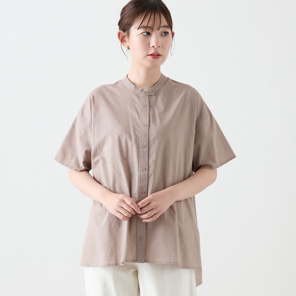 【ベルメゾン】無地チュニック5分袖ブラウス