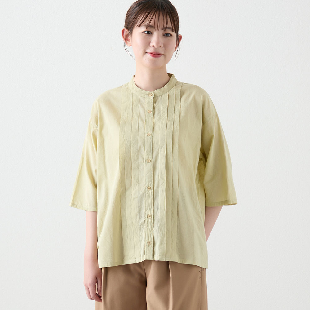 【ベルメゾン】フロントタック7分袖前開きブラウス