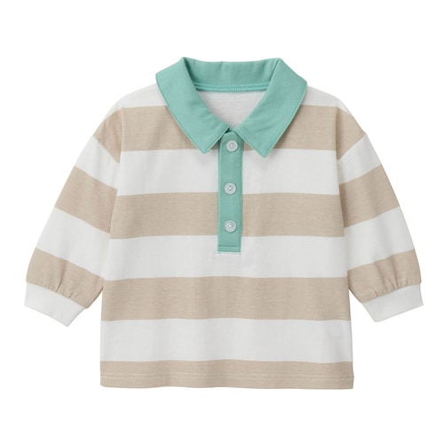 ラガーシャツデザイン長袖Ｔシャツ 【ベビー服】