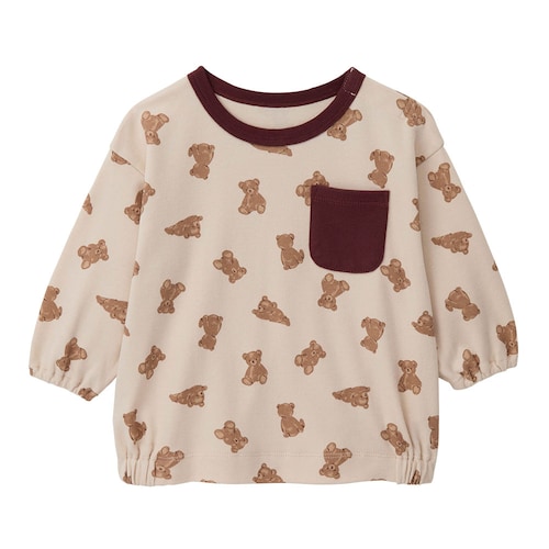 アニマルかわいいバルーンシルエット総柄長袖Ｔシャツ 【ベビー服】