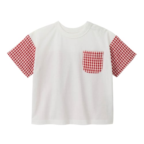 ギンガムチェックセットアップ（半袖Ｔシャツ・ハーフパンツバラ売り） 【ベビー服】