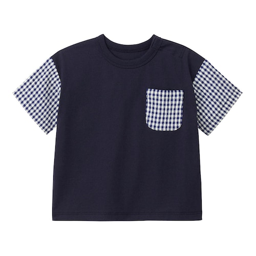 ギンガムチェックセットアップ（半袖Ｔシャツ・ハーフパンツバラ売り） 【ベビー服】