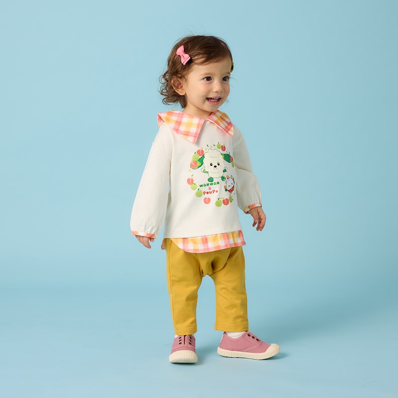 レッド系／モデル身長76cm・80サイズ着用・体重9kg