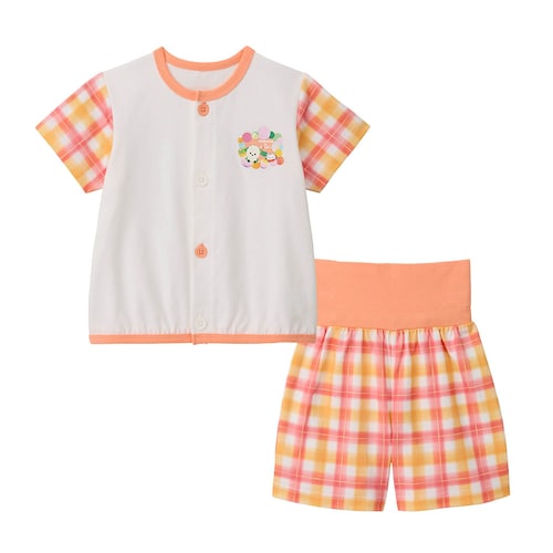 いないいないばあっ！ プリント前開き半袖パジャマ 【ベビーパジャマ】