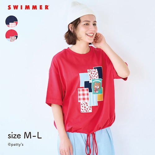 SWIMMERコラボ ドロストレディース五分袖Ｔシャツ