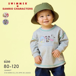 【SWIMMER×SANRIO CHARACTERS】SWIMMER×サンリオキャラクターズ 配色ステッチプリント長袖Tシャツ 【ベビー服】