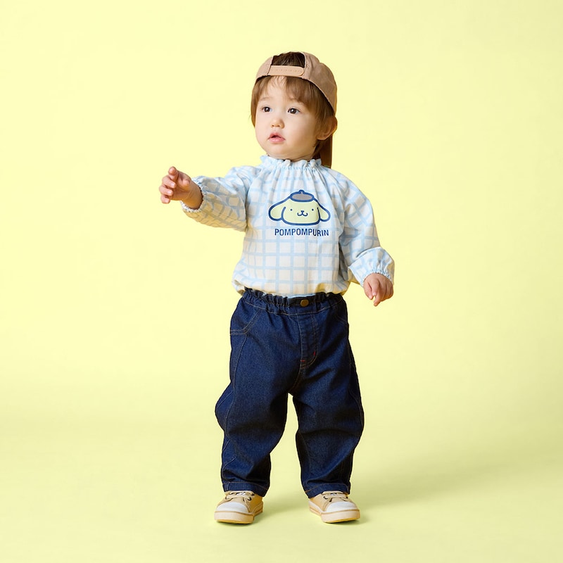 ポムポムプリン（サックス）／モデル身長82cm・80サイズ着用・体重10.5kg