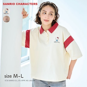 【サンリオキャラクターズ】襟付きレディース五分袖Tシャツ(サンリオキャラクターズ)