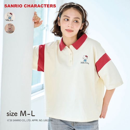 襟付きレディース五分袖Ｔシャツ（サンリオキャラクターズ）