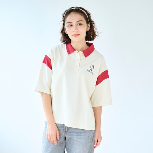 襟付きレディース五分袖Ｔシャツ（サンリオキャラクターズ）