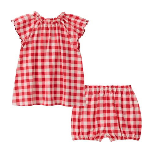 フリル袖ワンピース・ブルマセット 【ベビー服 きょうだいリンク】