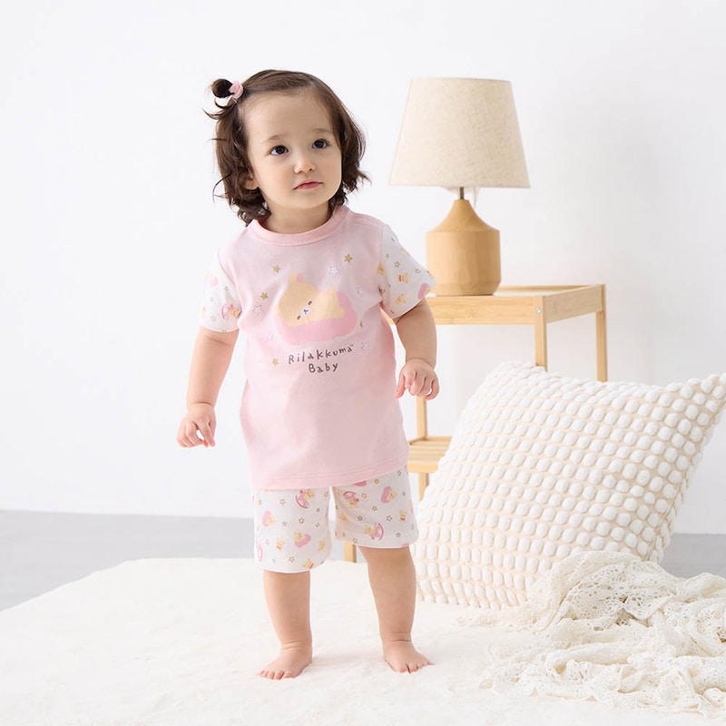 コリラックマ（ピンク系）／モデル身長76cm・80サイズ着用・体重10kg