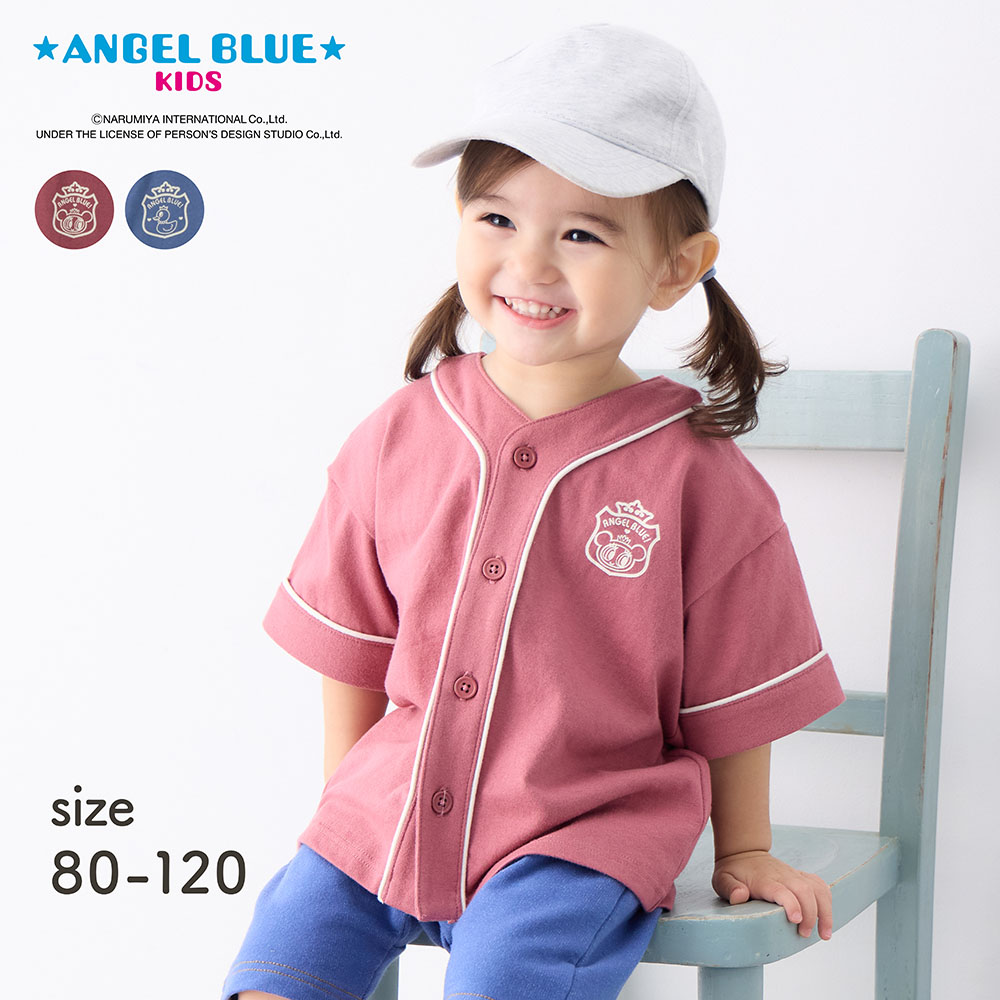 【エンジェルブルー】エンジェルブルー ベースボール半袖Tシャツ 【ベビー服】