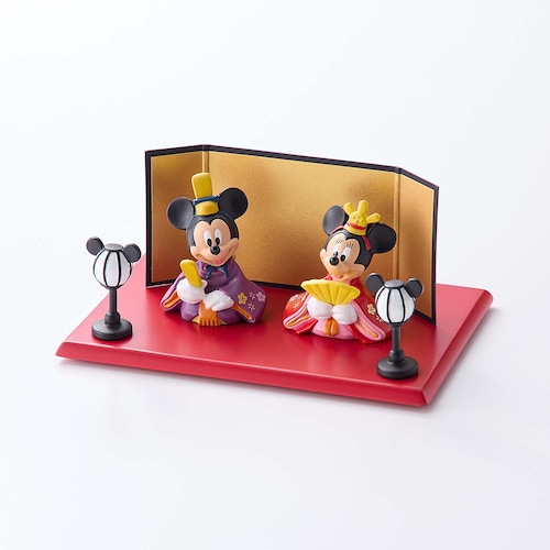 手軽に飾れる♪手のひらサイズの収納箱付きおひなさま「ミッキー＆ミニー」