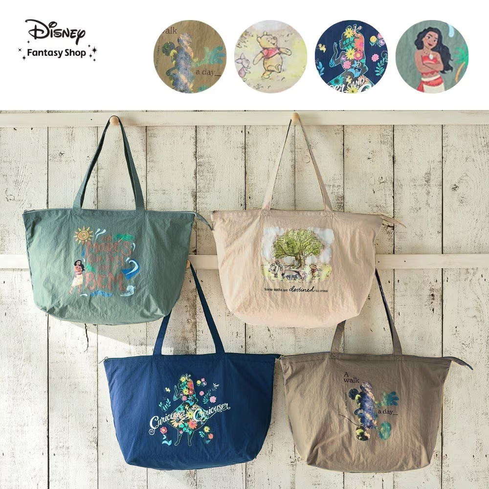 【ディズニー/Disney】旅行にも便利なファスナー付きポケッタブルエコバッグ(選べるキャラクター)