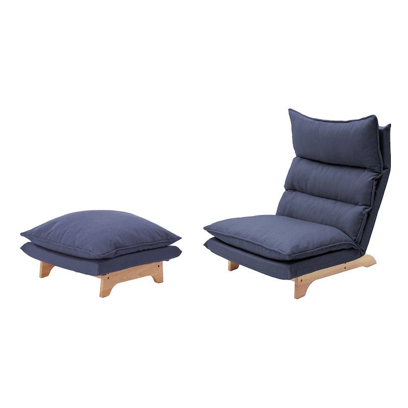 ダークブルー/オットマン、チェア